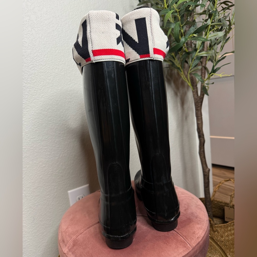 Hunter Original Tall Rain Boots Womens US 8 Black Gloss Waterproof‎ Rubber Boot - Picture 4 of 11